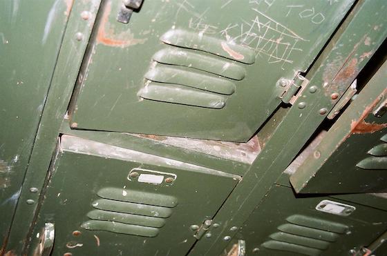 Old mangled school lockers